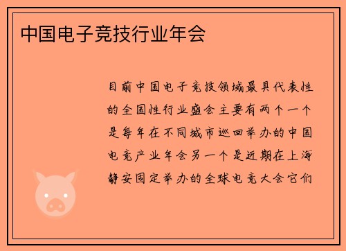 中国电子竞技行业年会